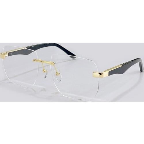 2021 All-Match Square Rimless Women Men Spectacle Eyeglass Brand Designer Alloy Acrylic Optical Frame Gafas De Mujer