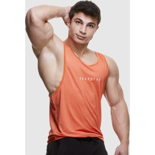 Sleeveless Strap Orange Fitness Training Vest Tank Top vest Sports Gym Training Equipment Comfortable All Seasons T-Shirt