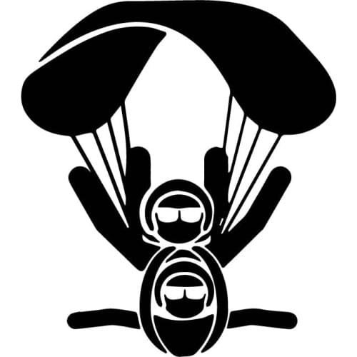 Creative Fun Skydiving Adventure Car Sticker PVC Personality Auto Window Exquisite Waterproof Decal Decorate Customizable Colors