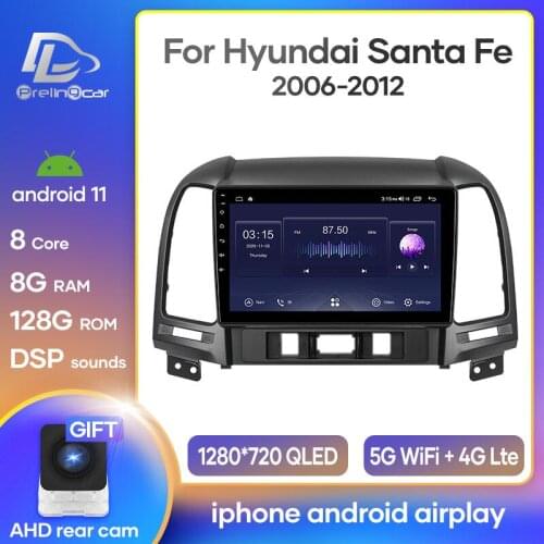 Prelingcar Android 10.0 For Hyundai Santa Fe 2 2006-2012 Car Radio Multimedia Video Player GPS Navigation NO DVD 2 Din Octa-Core