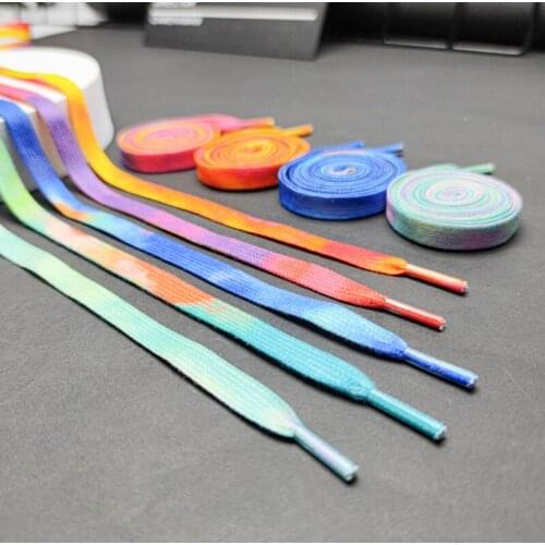 Rainbow Colorful Flat Shoelaces Fashion Printed Gradient Shoes Laces Accessories Outdoor Sneakers Shoelaces Canvas Bootlaces
