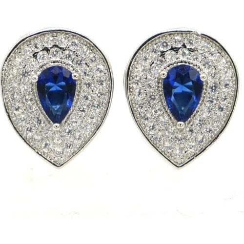 43x20mm Lovely Water Drop Created Smokey Quartz White Pearl For Ladies Daily Wear Silver Earrings Wholesale