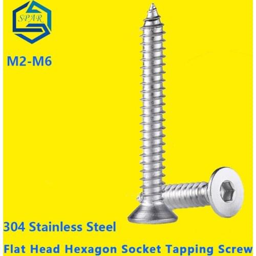 Hexagon Socket Head Self Tapping Screw Countersunk Head Tapping Screw Flat Head Hexagon Socket Tapping Screw 304 Stainless Steel
