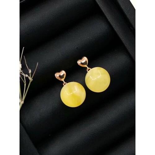 Earings Fashion Jewelry Lanzyo 18k amber Earrings Fashion Gift For Women Jewelry South Trendy New Wholesale e1010032mil