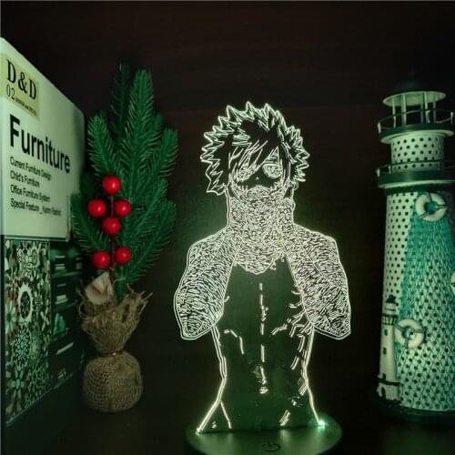 LED Lamp My Hero Academia Dabi Anime Figure 3D Night Light Home Decoration Lighting Lampara Manga Decor Lights Boku No Hero Lamp