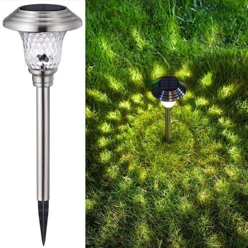 1Pcs Waterproof LED Solar Led Solar Home Garden Light Outdoor Stainless Steel Glass Led Garden Landscape Floor Lamp