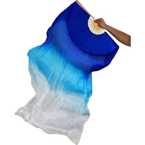 18 Colors Women Belly Dance Fan Veils (2 Pieces/set) Stage Performance Property Dance Fans 100% Silk Veils Colored 180cm Length