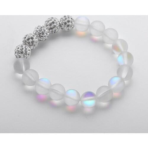 Fashion Ladies Crystal Ball Shiny Crystal Stone bracelets For Women Pave Stretch Bracelet