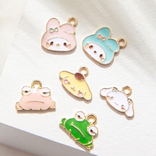 10Pcs Cute Cartoons Cat Froge Dog Charms For DIY Making Earrings Necklace Earrings Handmade Craft Jewelry Accessories