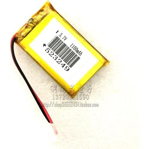 3.7V polymer lithium battery 1100mAh MP3 player navigation recorder 523249