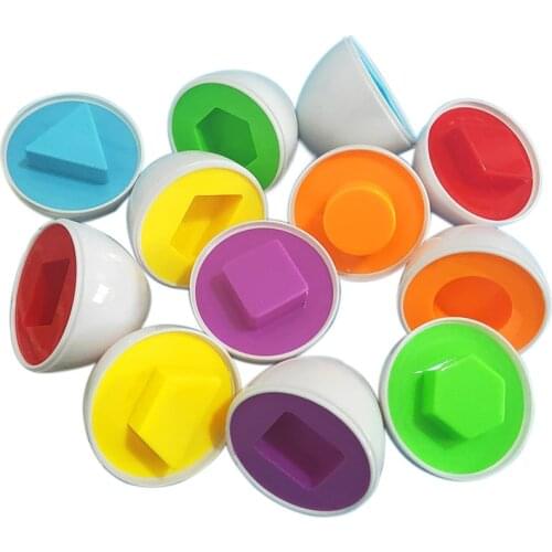 3pcs Mix Colors&Shapes Learning Math Toys Smart Eggs 3D Puzzle Game For Children Math Toys Mixed Shape Eggs