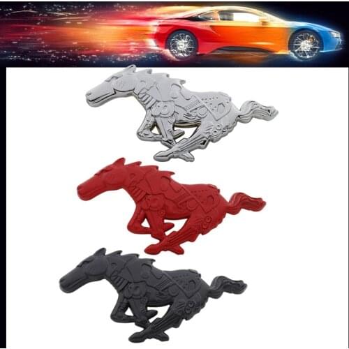 3D Premium Mechanical Running Pony Horse car Hood Fender trunk Bonnet Nameplate Decal Emblem Badge Sticker for Mustang Shelby GT