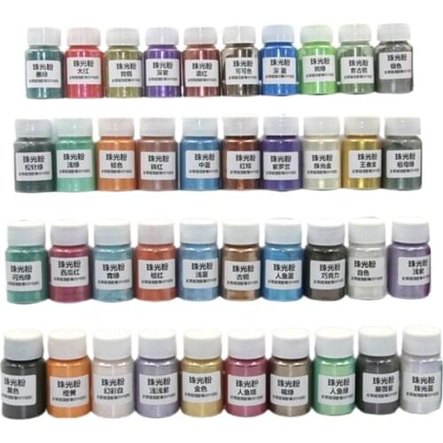 40Colors Cosmetic Grade Pearlescent Natural Mica Mineral Powder Epoxy Resin Dye Pearl Pigment DIY Jewelry Crafts Making DROPSHIP