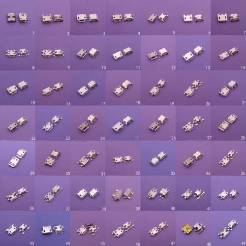 49Model Mini Micro usb jack connector charging Port plug socket 5Pin mobile phone tablet pc mid for Samsung Huawei Xiaomi lenovo