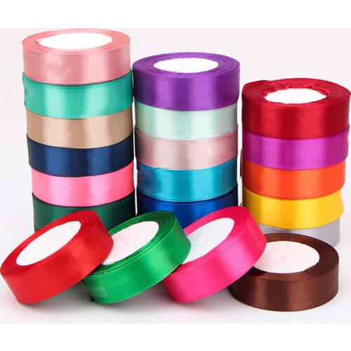 6mm-50mm 25Yards/Roll Grosgrain Satin Ribbons for Wedding Christmas Party Decoration Handmade DIY Bow Craft Ribbons Card gift