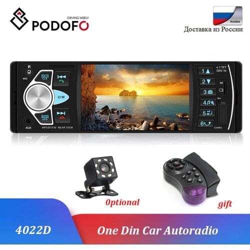Podofo Car radios 1Din 4" Auto Audio Stereo 4022d MP3 player USB AUX Car Multimedia Player FM Autoradio Support Rearview Camera