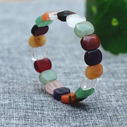Natural Colorful Jades Stone Bracelets Hand-Carved Colorful Hand Chain Bracelets Gift for Women Girl Jades Stone Jewelry