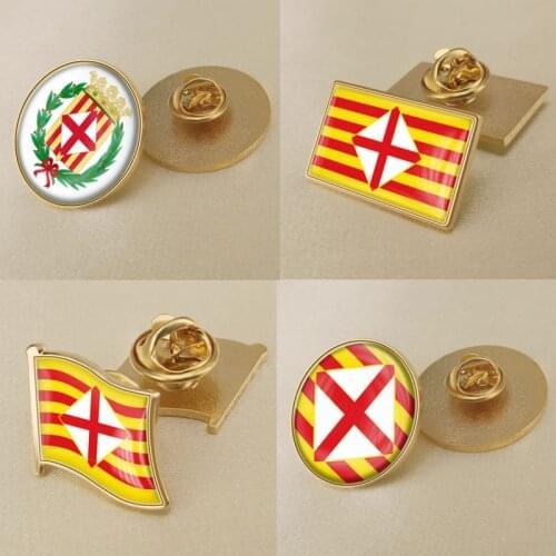 Coat of Arms of Barcelona Province of Spain Flag Lapel Pins/Broochs/Badges