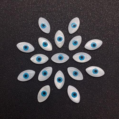 10pcs/bag Natural Freshwater Shell Beads Devil Evil Eye Ring Face Fashion Loose Beads DIY Bracelet Necklace Jewelry Making