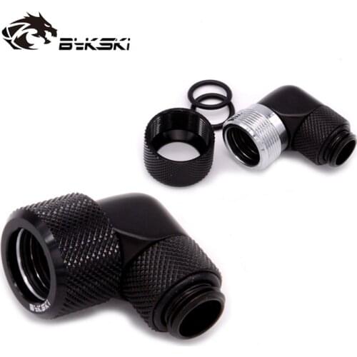 Bykski Thread 90 Degree Rotary Fittings + OD12mm 14mm 16mm Hard Tube for PC Computer Accessories Water Cooling System Connector