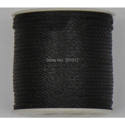 2mm Black Twisted Satin Nylon Twine Cord+Macrame Rope Bracelet Necklace Chinese Knot String Cords Accessories 50m/roll