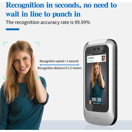 5 inch TCP/IP Dynamic Face Recognition Access Control Time Attendance Employee Time Clock face dynamic attendance 10000 face