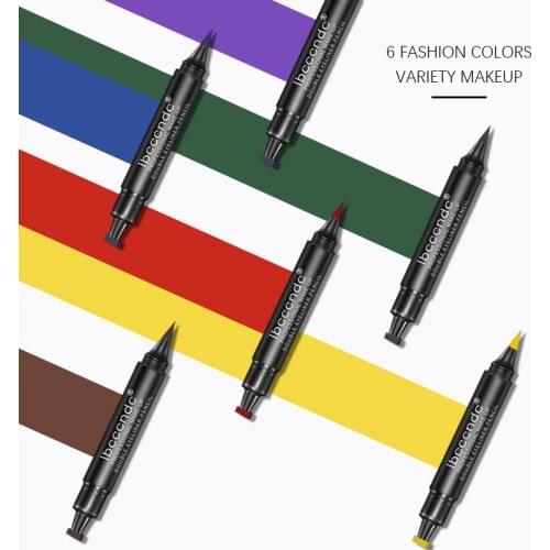 Selling Color Double Headed Seal Pen Ibcccndc Makeup Triangle Waterproof Eyebrow Pencil 6 Color Selectable