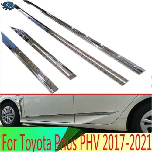 For Toyota Prius PHV 2017 2018 2019 Decorate Accessories ABS Chrome Side Door Line Garnish Body Trim