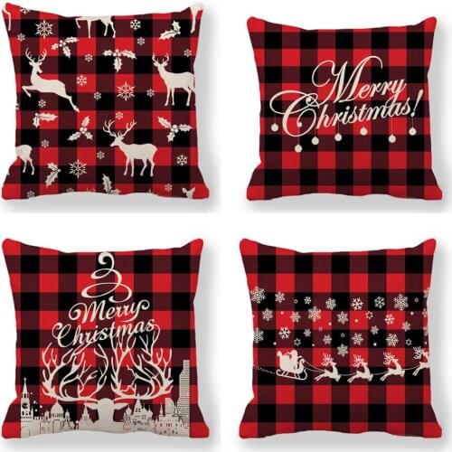 Home Christmas Decor Cushion Cover Family Pillowcase Throw Pillow Cover Suitable For Living D60