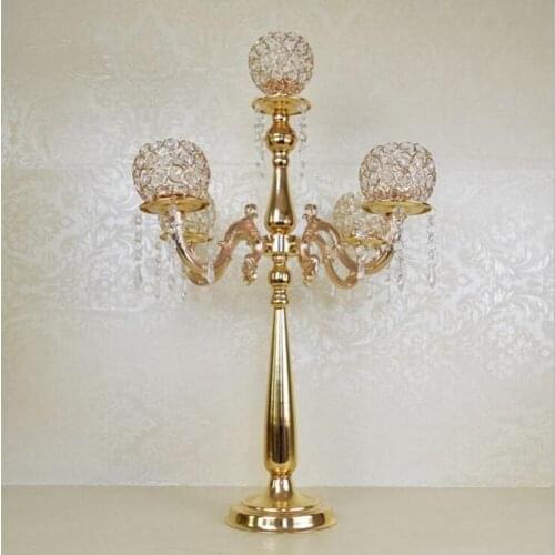 Europe style 76cm Tall wedding candelabra wedding centerpiece 5-arms crystal candle holder Wedding Table Centerpieces Decoration
