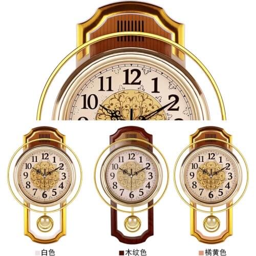 European style retro swing wall clock living room simple fashion wall watch bedroom silent quartz clock modern clock