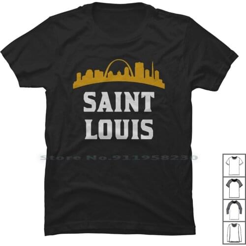 Saint Louis T Shirt 100% Cotton Typography Popular Trend Saint Louis Tage Loui Logo End Age Go