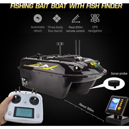 GPS Sea Fishing RC Bait Boat Sonar Fish Finder Auto Navigation 3Hull 8kg Loading 600M Distance Smart Fishing remote control Boat