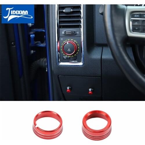 MOPAI Car Gear Headlight Switch Button Knob Decoration Ring for Dodge RAM 2010-2017
