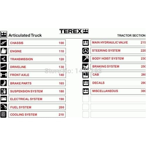 Terex Dumpers Trucks Parts Catalogues