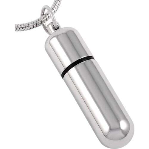 Classic Design Cylinder Cremation Urn Ashes Pendant Necklace Tube Perfume Bottle Memorial Ash Keepsake Accessories Jewelry