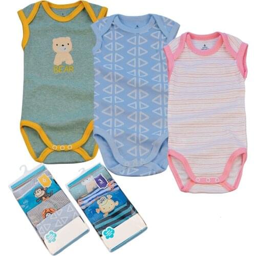 5 PCS/LOT Newborn Baby Clothing Summer Sleeveless cartoon Boy Girl Clothes 100% Cotton White Kids Baby Bodysuits & Jumpsuits