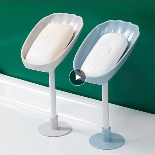 Shell Shape Soap Box Perforation-free Draining Soap Box Wall-mounted Soap Rack Creative Non-water Soap Holder Drainage Design