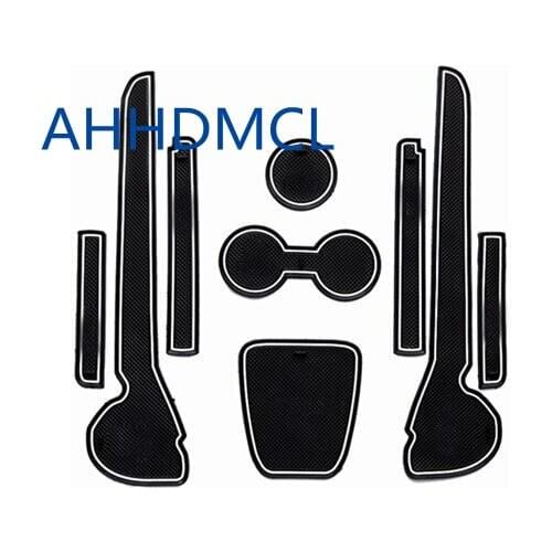 Car Door Groove Mat Gate Slot Cup Armrest Storage Pad Mat For Polo 2011 2012 2013 2014 2015 2016 2017 2018