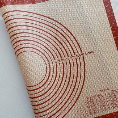 Red)70*50cm Non-Stick Silicone Baking Mat Kneading Pad Sheet Glass Fiber Rolling Dough Large Size for Cake Macaron Kitchen Tools