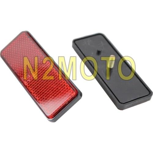 Red ATV Scooter Reflector Warning Safety 9cm * 3.5cm Rectangle Bolt on Rear Reflectors for Harley Chopper Cafe Racer