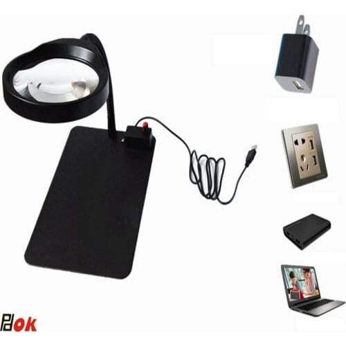 10X Magnifying Glass Loupe Multi-functional Magnifier 10X Lens Loupe Desk Magnifier Lamp with Light Magnifying Tool Flexible Arm