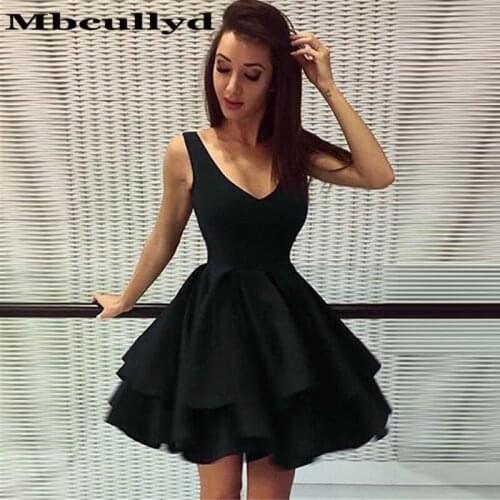Mbcullyd Fashionable V-neck Short Mini Prom Dresses 2020 New Sexy Backless Formal Cocktail Dress Cheap Under 100 Party Gowns