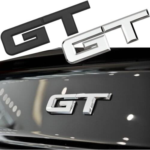 3D Metal Car GT Logo Sticker For Ford Mustang Auto Rear Trunk Tailgate Font Letters Emblem Nameplate Decor Replace Accessories