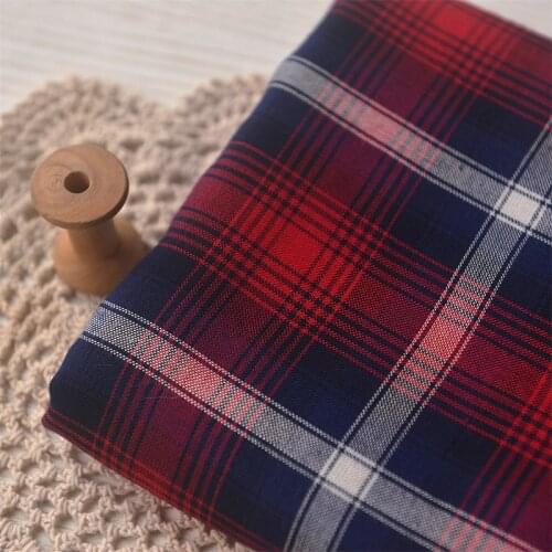 Half Meter Soft Red Plaid 100% Cotton Fabric For Shirt Dress Scarf Garment Table Cloth Handmade DIY Curtain Tissue A67
