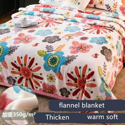 New Product Update Flower Pattern Flanel Blanket 0n The Bed Soft Warm Bedspread For Bed Queen/King Blanket Winter Home Textile
