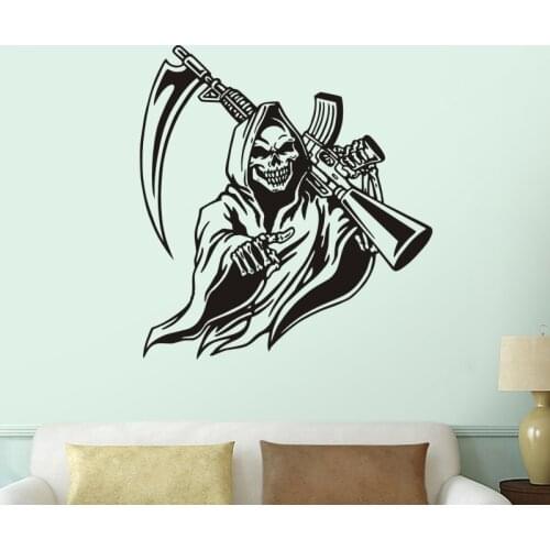 Hunt Skull M16 Decal Hunting Club Sticker Hollow Sticker Hunter Car Window Vinyl Decal Funny Poster Motorcycle