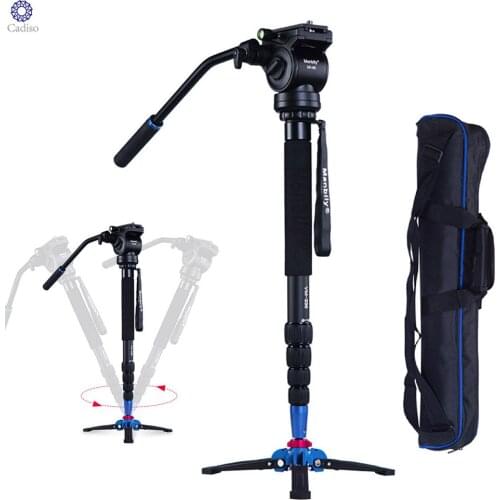 Cadiso VM-336 Professional Aluminum Alloy Video Camera Tripod 360 Degree Fluid Drag Head Quick Release for DSLR Camera