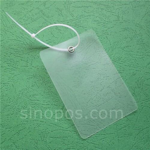 Blank Vinyl Tags With Metal Eyelet & Tie, PVC price ticket plastic outdoor shipping label consignment card heavy duty hangtag