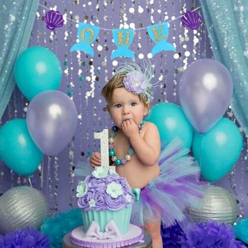 Mermaid Scales Mermaid Theme Birthday Party Supplies Lets Be Mermaid Baby Show Happy Birthday Banner Decor Supplies ww95